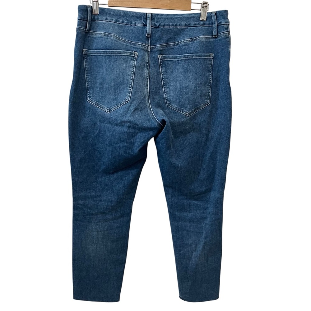 Express Mid Rise Medium Wash FlexX Cropped Skinny Jeans Size Large 12 14 16 - Picture 4 of 9